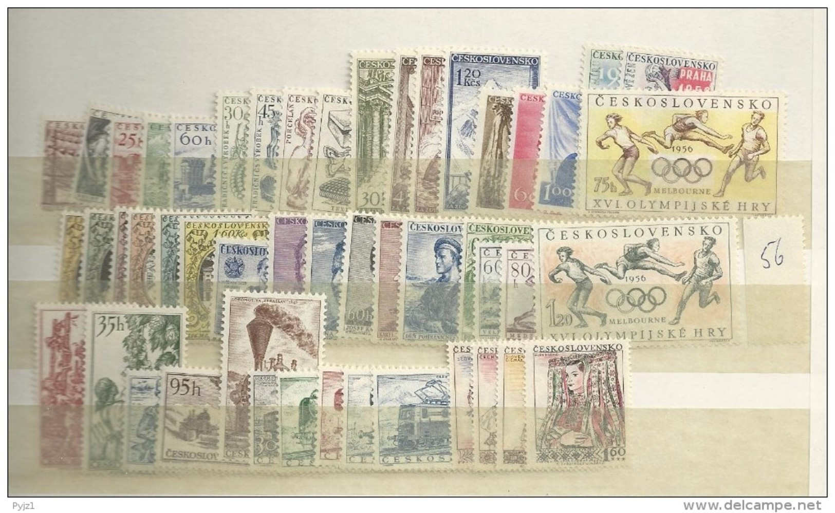 1956 MNH Year Collection Tschechoslowakei, Czechoslavakia, Postfris - Annate Complete