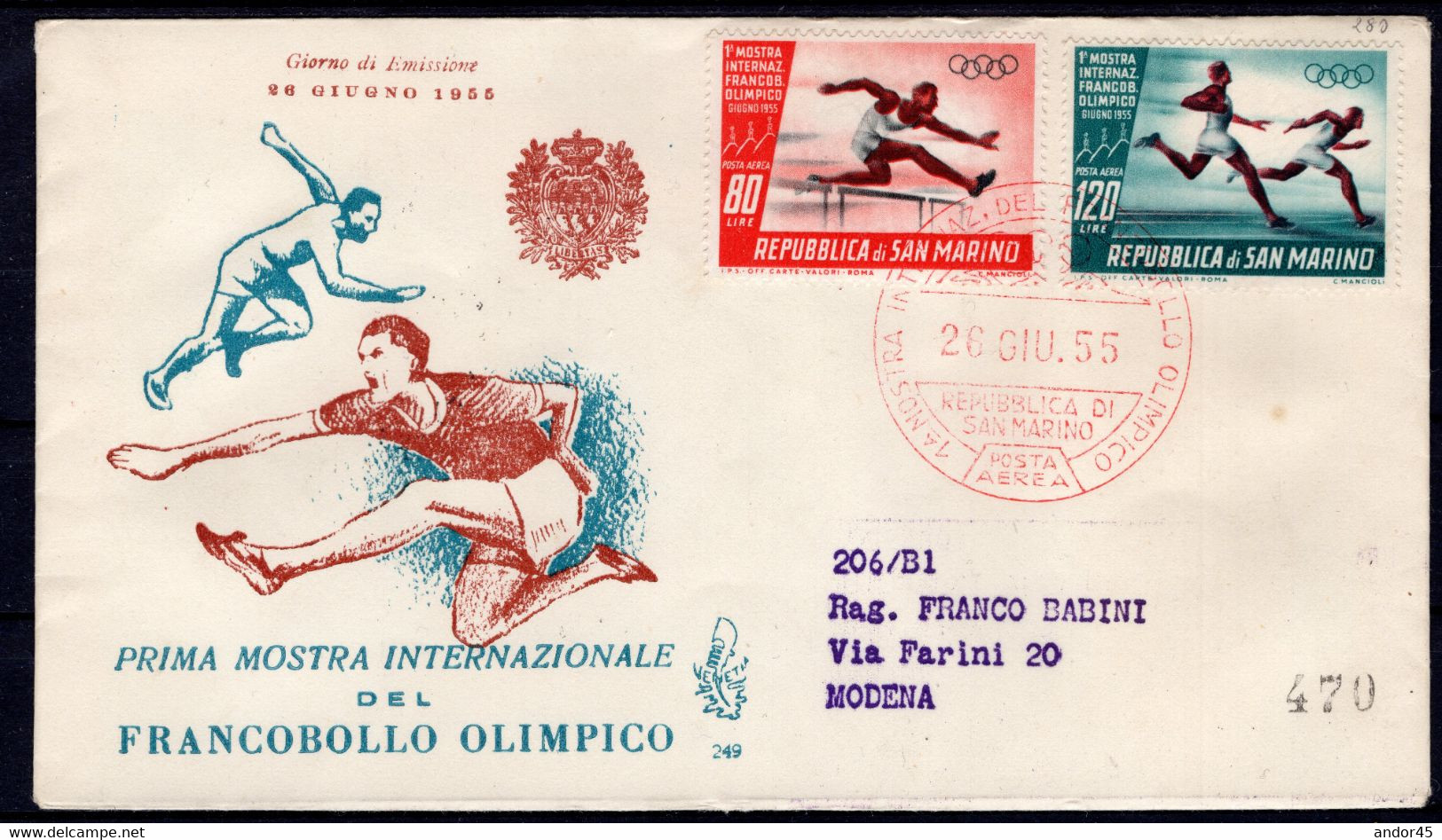 INSIEME DI 11 BUSTE TUTTE FDC VENETIA SERIE COMPLETA DI 10 VALORI "GIOCHI OLIMPICI INVERNALI A CORTINA D AMPEZZO" SU 3 B