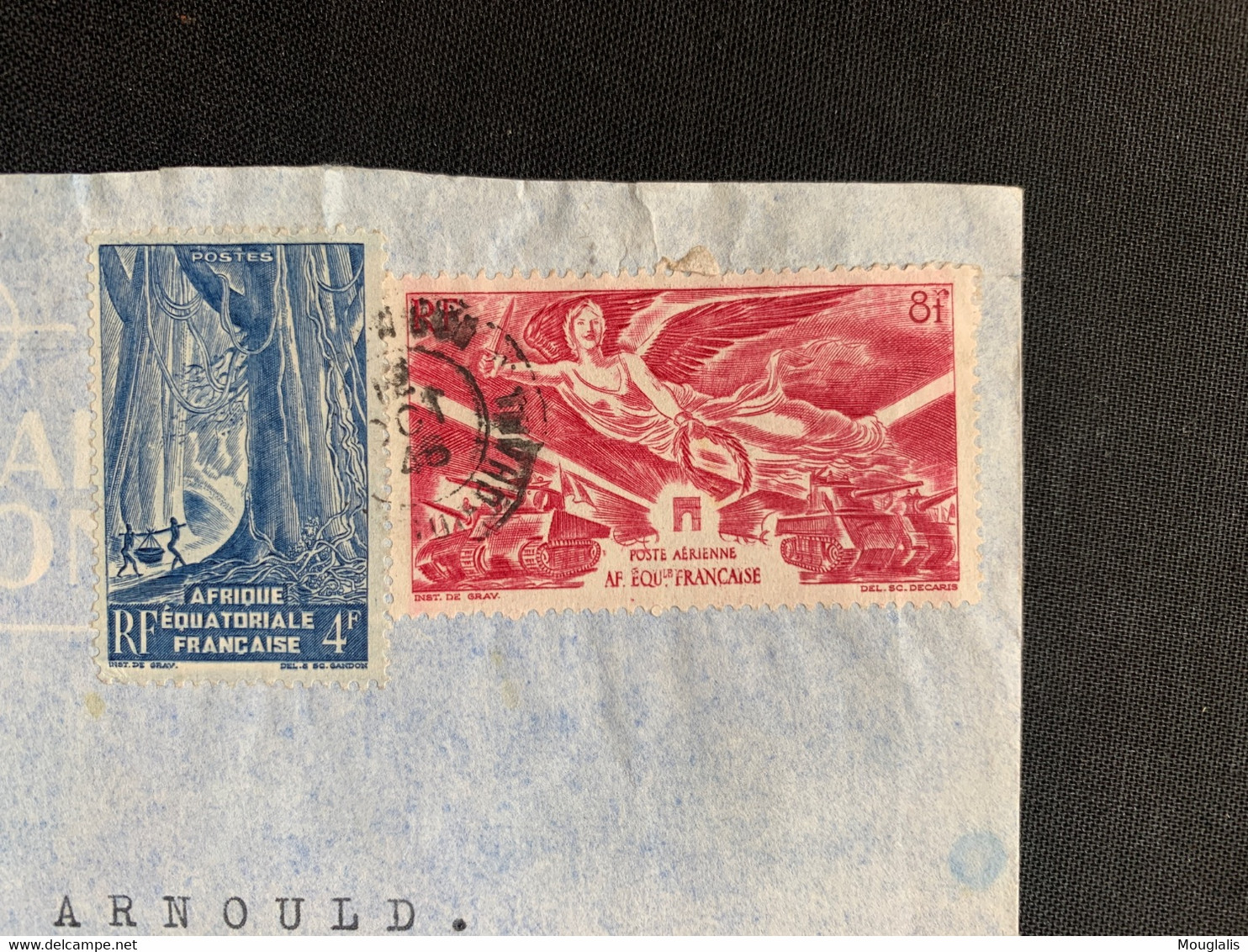 Colonies Françaises De Bangui Vers Le Havre Octobre 1946 Avec No 220 Et AV 43 Poste Aérienne - Used Stamps