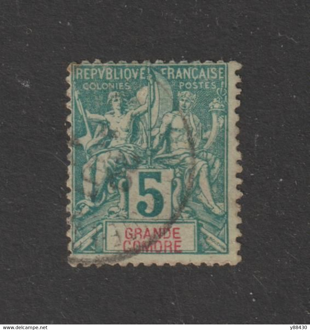GRANDE COMORE - 4 De 1897 - 1 Timbre Oblitéré - 5c. Vert -  2 Scann - Oblitérés