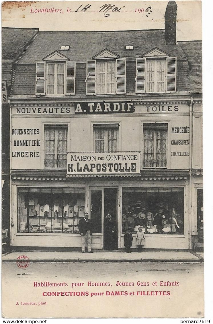 76  Londinieres  -  Nouveautes A Tardif - Maison Lapostolle - Confections Pour Dames Et Fillettes - Londinières