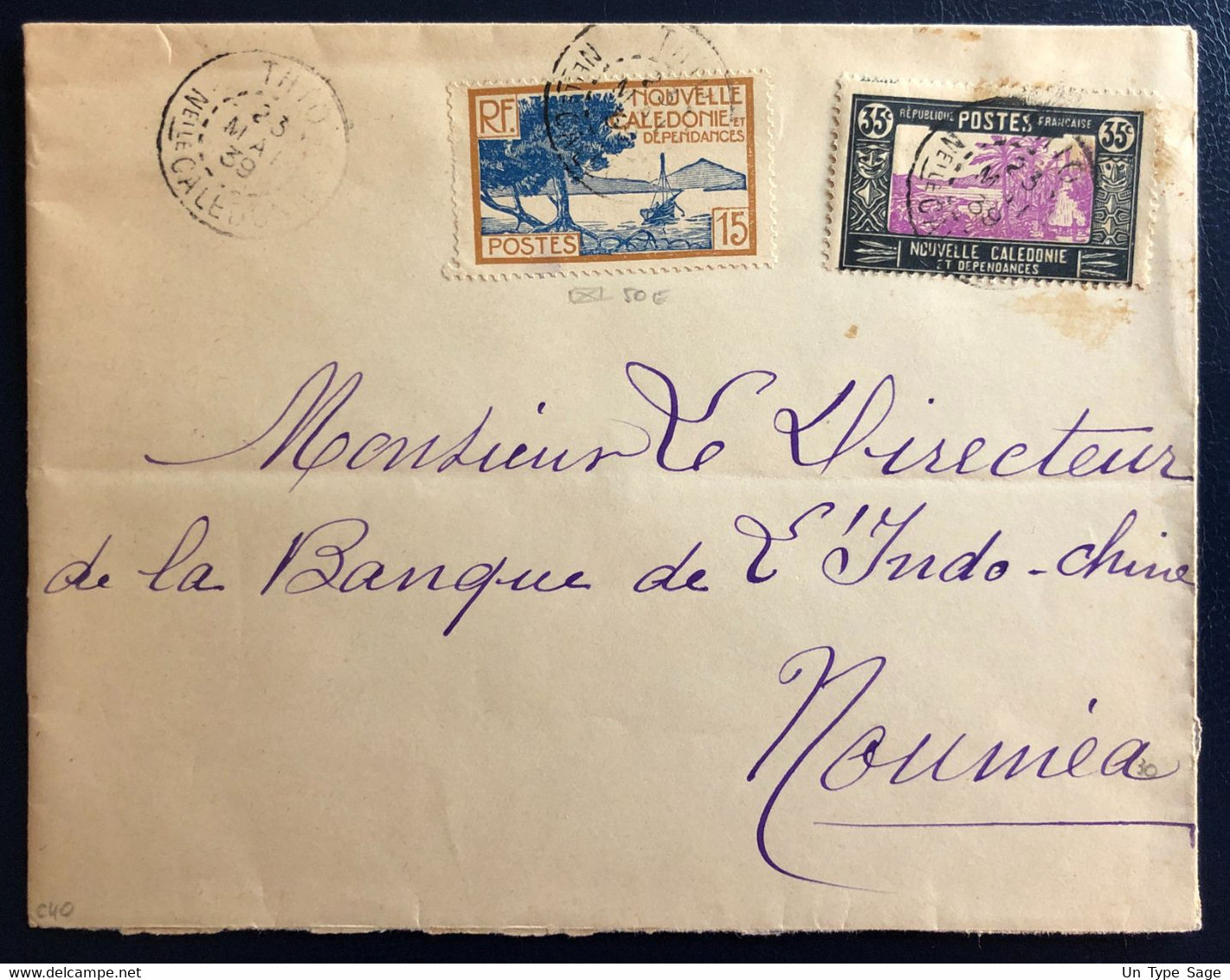 Nouvelle Calédonie Divers Sur Enveloppe De Thio 23.5.1939 - (B4568) - Briefe U. Dokumente