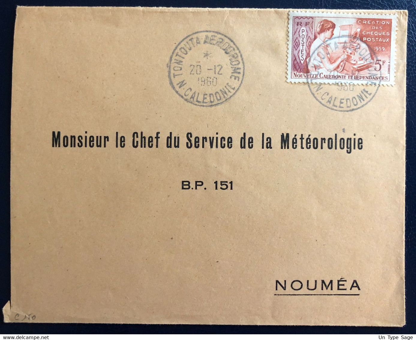 Nouvelle Calédonie N°295 Sur Enveloppe TAD TONTOUTA AERODROME 20.12.1960 - (B4570) - Covers & Documents