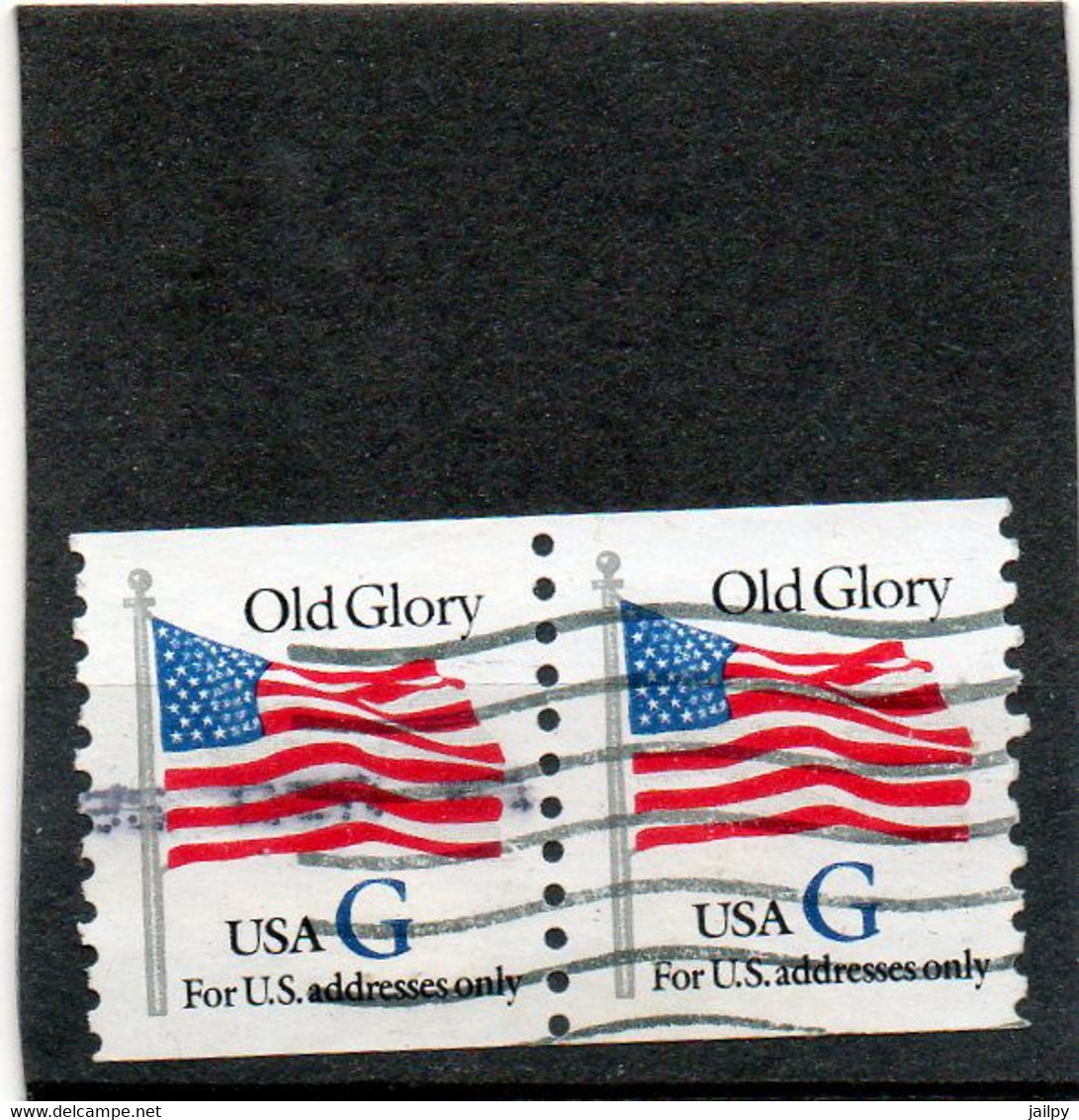 ETATS-UNIS    2 Timbres Se Tenant  G Bleu  De Roulette    1994    Y&T :2319    Oblitérés - Coils & Coil Singles