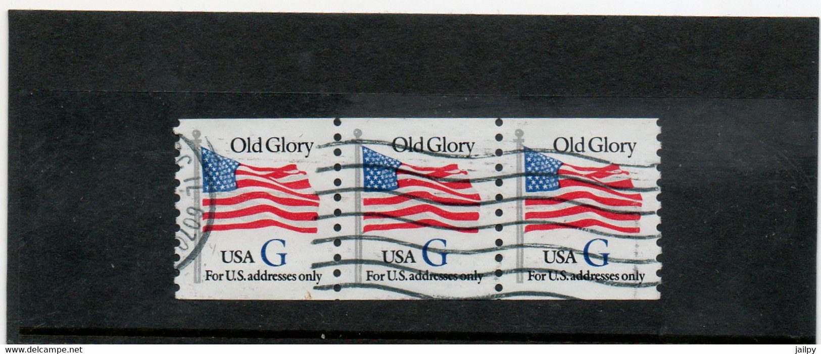 ETATS-UNIS    3 Timbres Se Tenant  G Bleu  De Roulette    1994    Y&T :2319    Oblitérés - Coils & Coil Singles