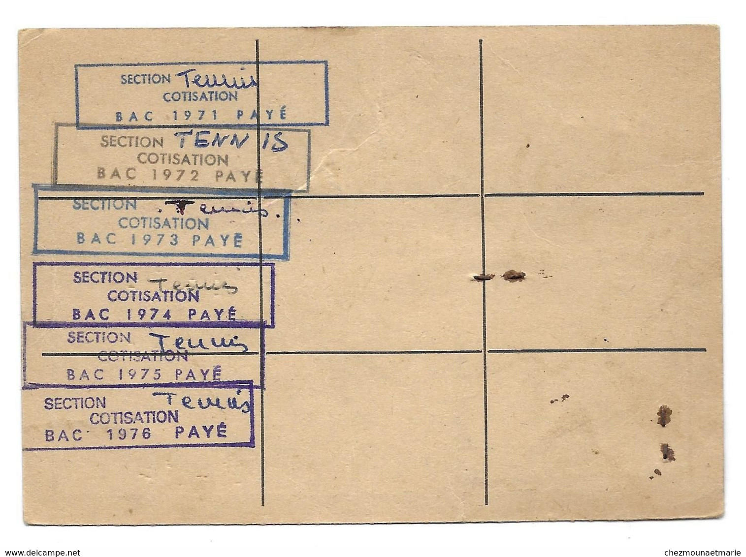 TENNIS BILLANCOURT ATHLETIC CLUB MAQUELIN PAULETTE CARTE DE MEMBRE - Historical Documents