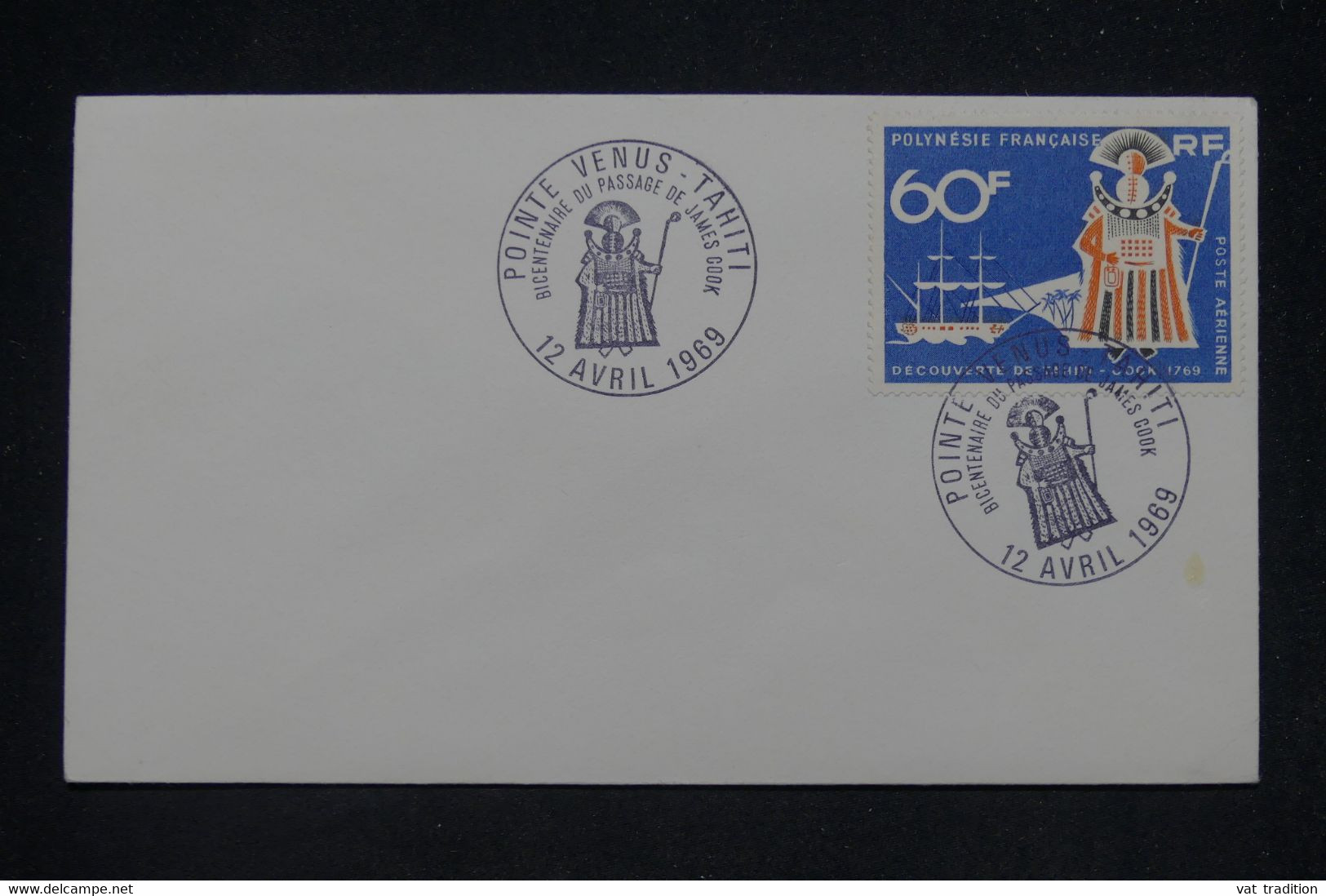 POLYNÉSIE - Enveloppe Avec Cachet Commémoratif En 1969 - Bicentenaire Du Passage  De James Cook  - L 139974 - Lettres & Documents
