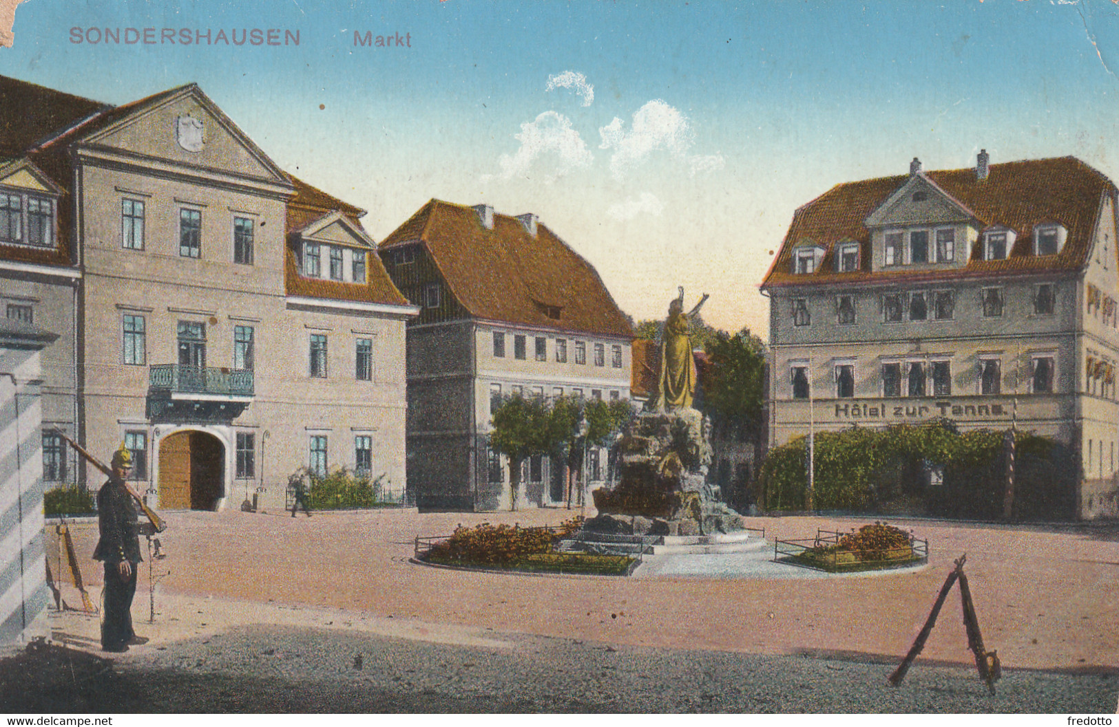 Sondershausen-Markt-Hotel Zur Tanne--Feldpost-Karte - Sondershausen