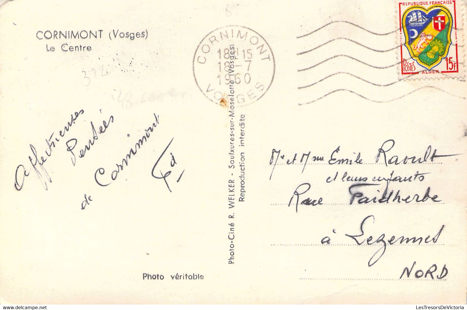 FRANCE - 88 - CORNIMONT - Le Centre - R Welker - Carte Postale Ancienne - Cornimont