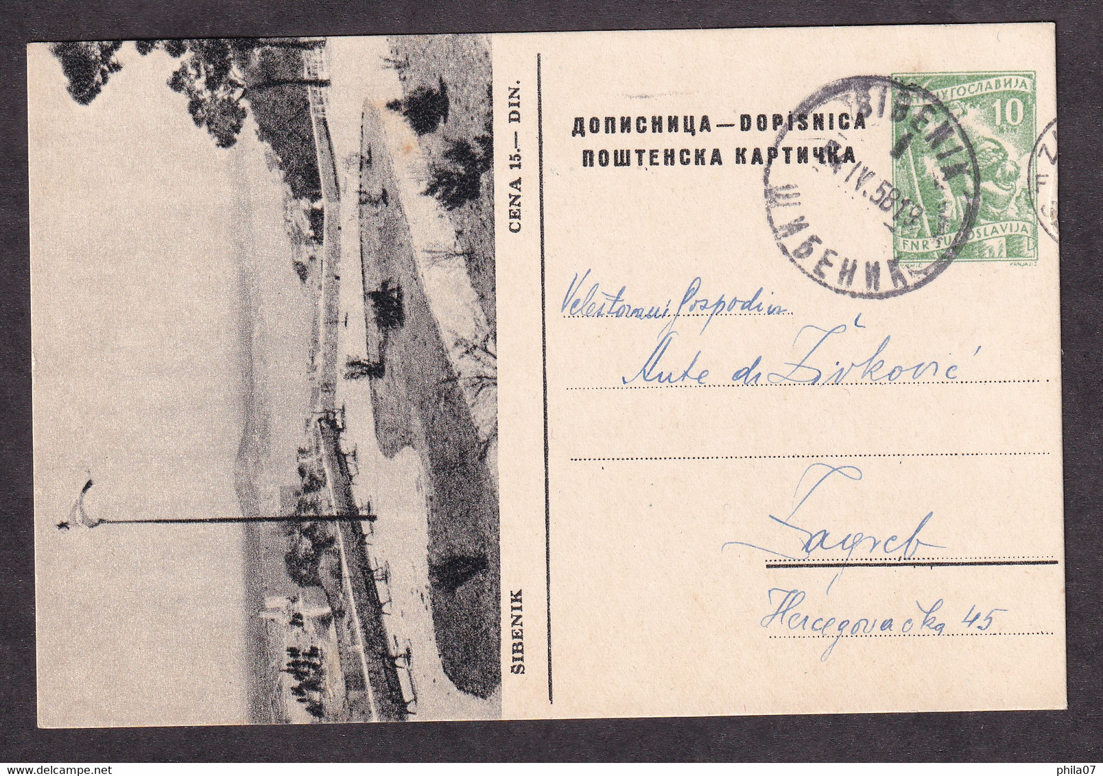 Illustrated Stationery - Image Of Šibenik / Circulated, 2 Scans - Autres & Non Classés