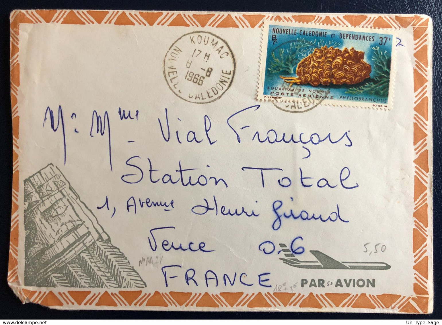 Nouvelle Calédonie PA N°78 Sur Enveloppe TAD KOUMAC 8.8.1966 - (B4588) - Storia Postale