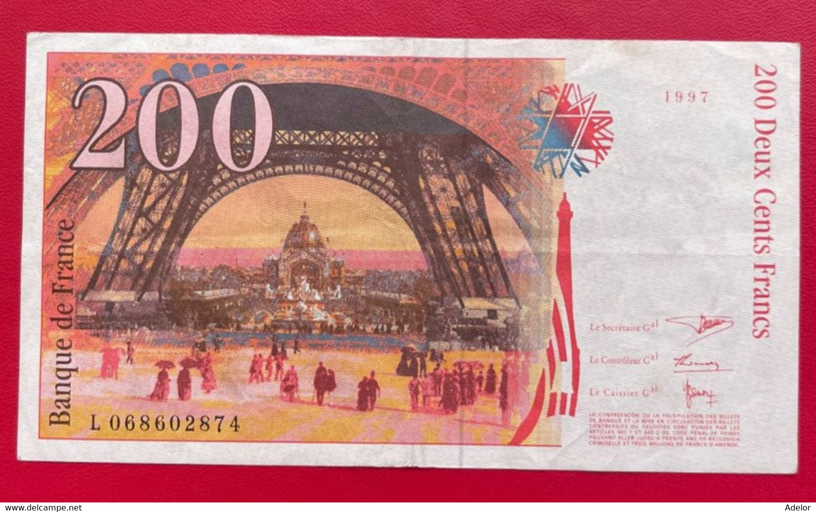 Beau Billet De 200 Francs Eiffel Type 1995. 1997. L068602874. Etat TTB - 200 F 1995-1999 ''Eiffel''