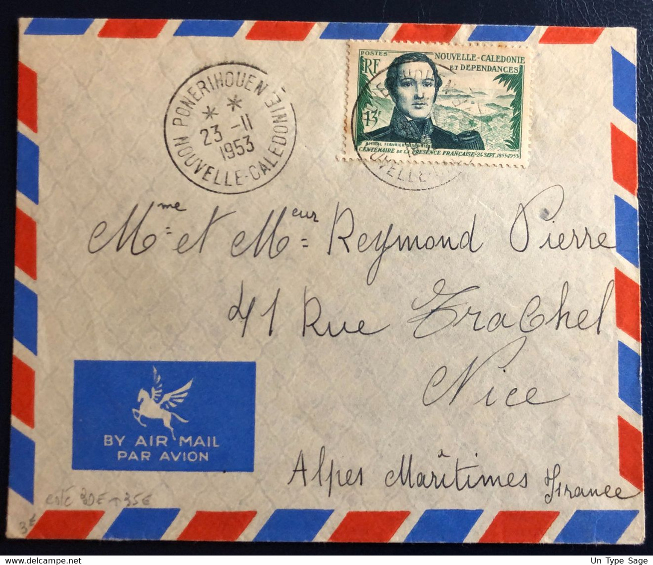 Nouvelle Calédonie Divers Sur Enveloppe TAD PONERIHOUEN 23.11.1953 - (B4599) - Briefe U. Dokumente