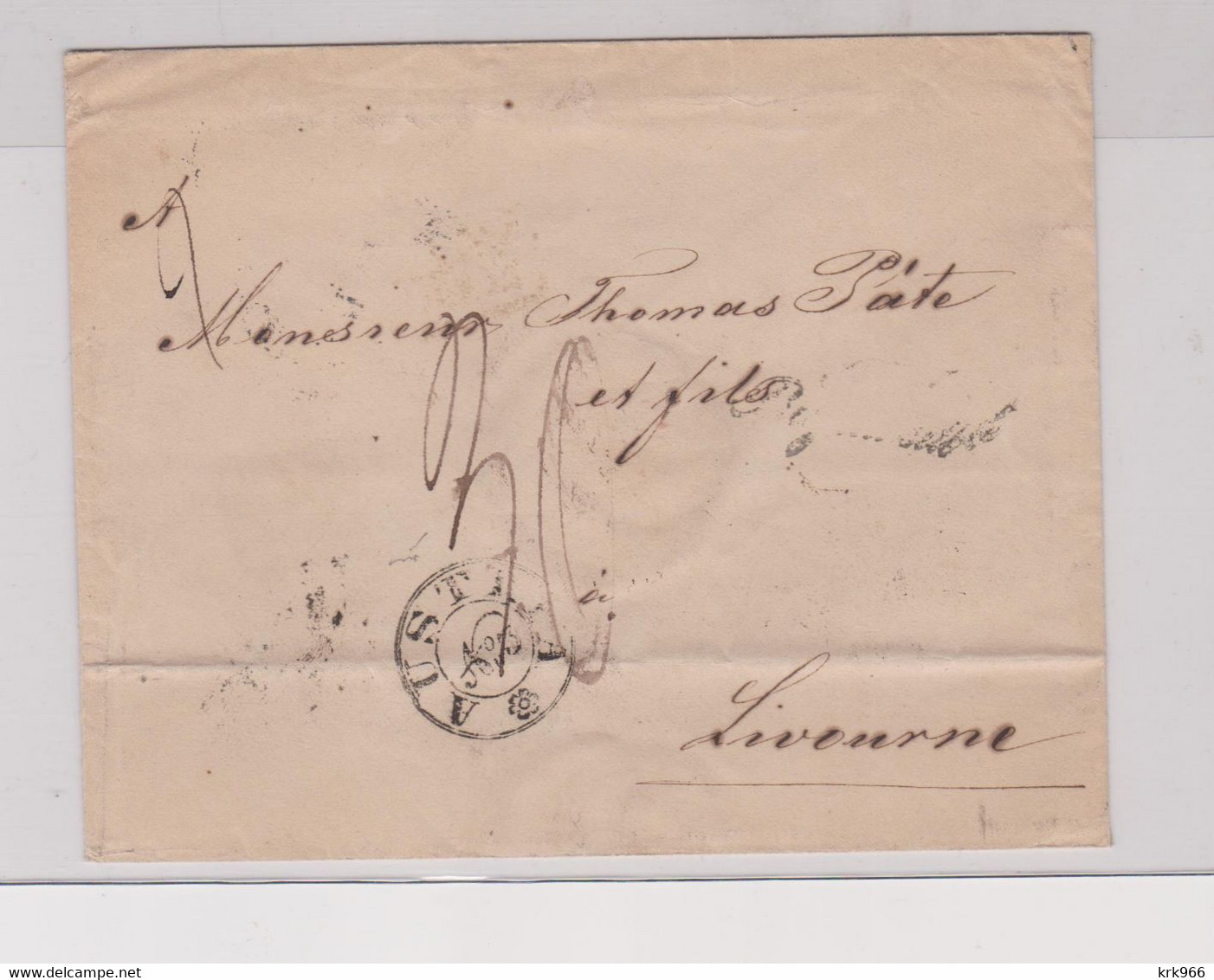 RUSSIA, 1851 Nice Cover To LIVORNO ITALY - ...-1857 Voorfilatelie
