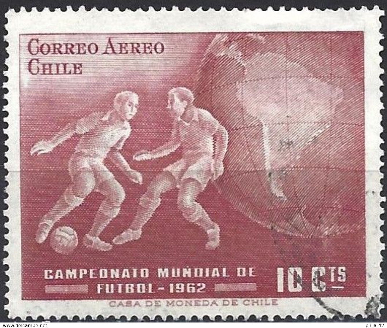 Chile 1962 - Mi 608 - YT Pa 211 ( World Football Cup ) Airmail - 1962 – Chili