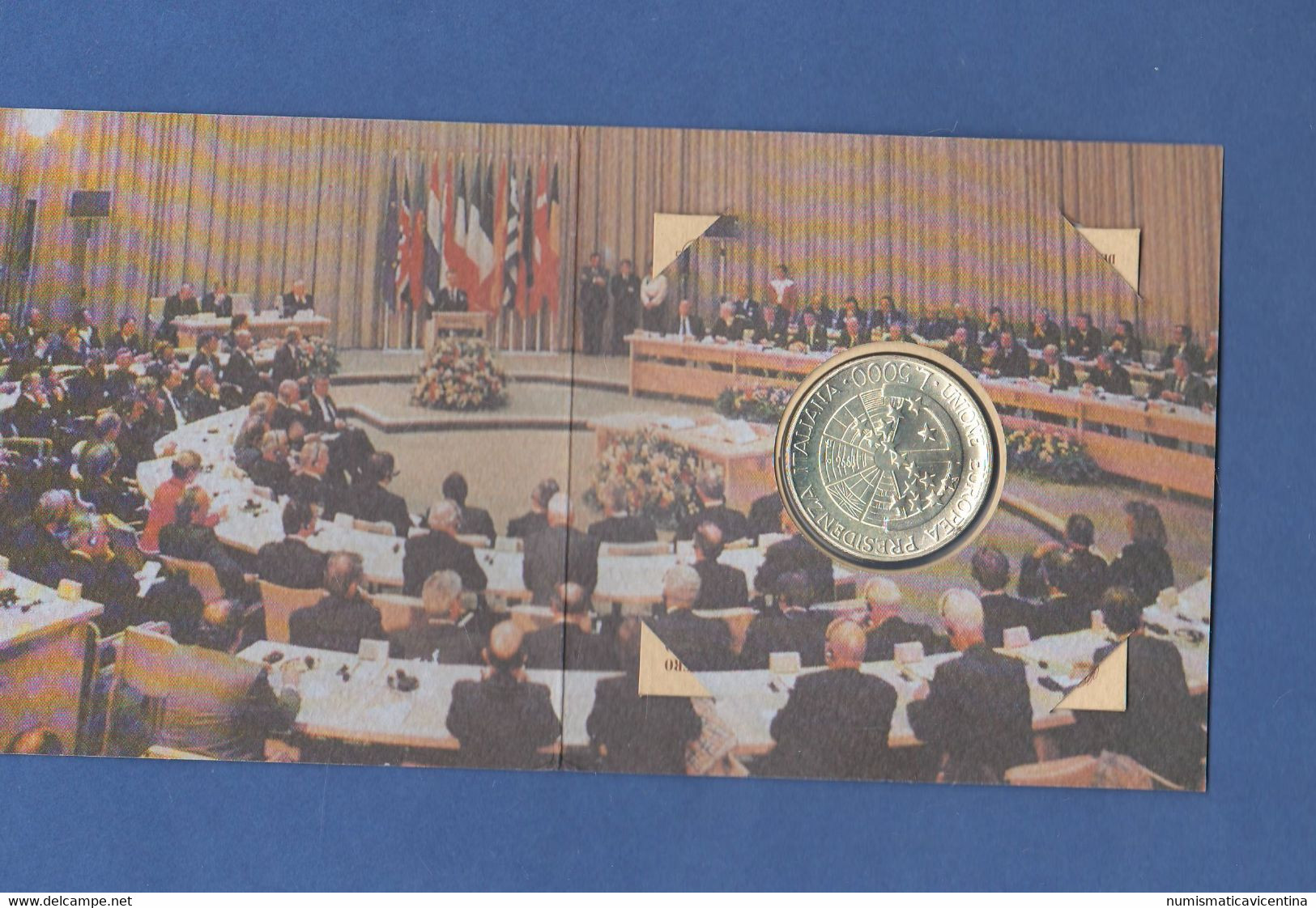 Italia 5000 Lire 1996 Presidenza Italiana Unione Europea Silver Italie Italy - Conmemorativas