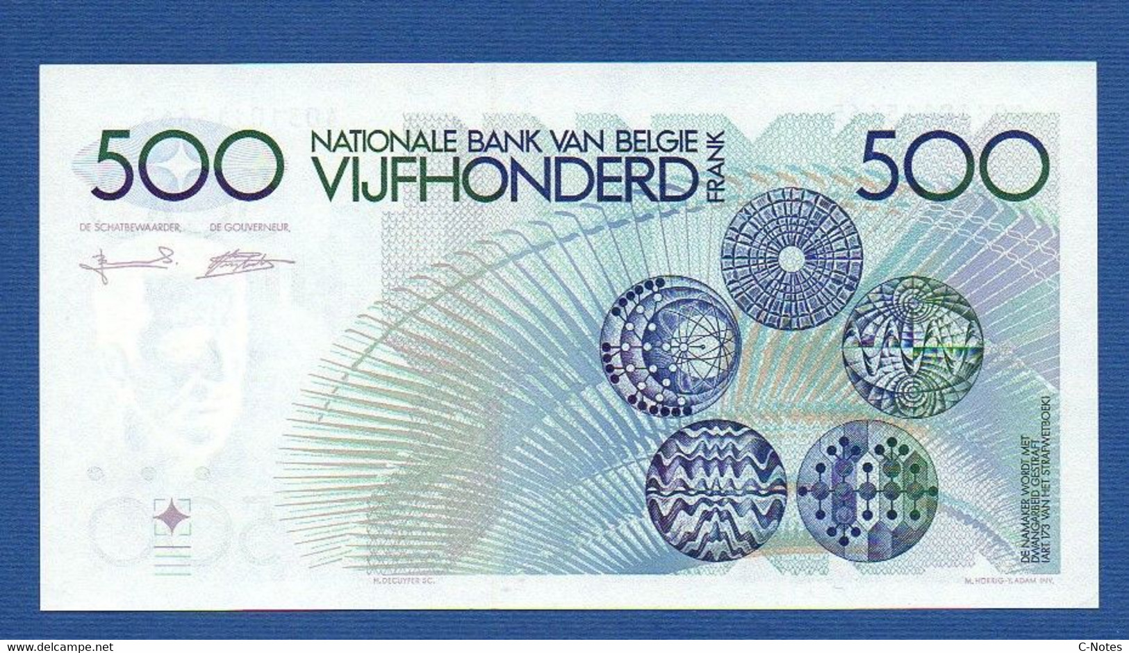 BELGIUM - P.143a(7) - 500 Francs 1982-1998 UNC-, Serie 40310115665 - 500 Frank