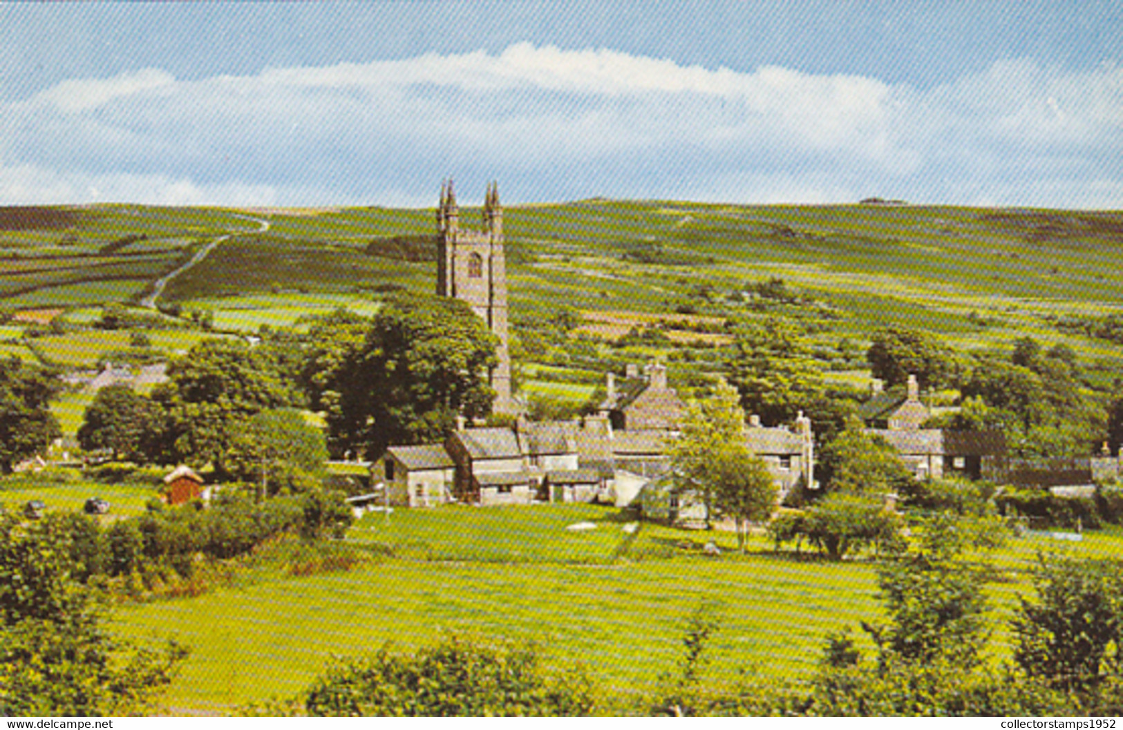 WIDECOMBE IN THE MOOR PARTIAL VILLAGE PANORAMA - Dartmoor