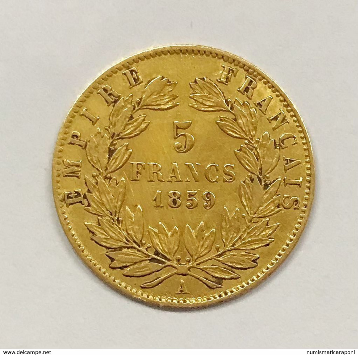 Francia France 1852-1870 5 Francs Napoléon III Tête Nue 1859 A Paris 2nd Empire  E.573 - 5 Francs (gold)