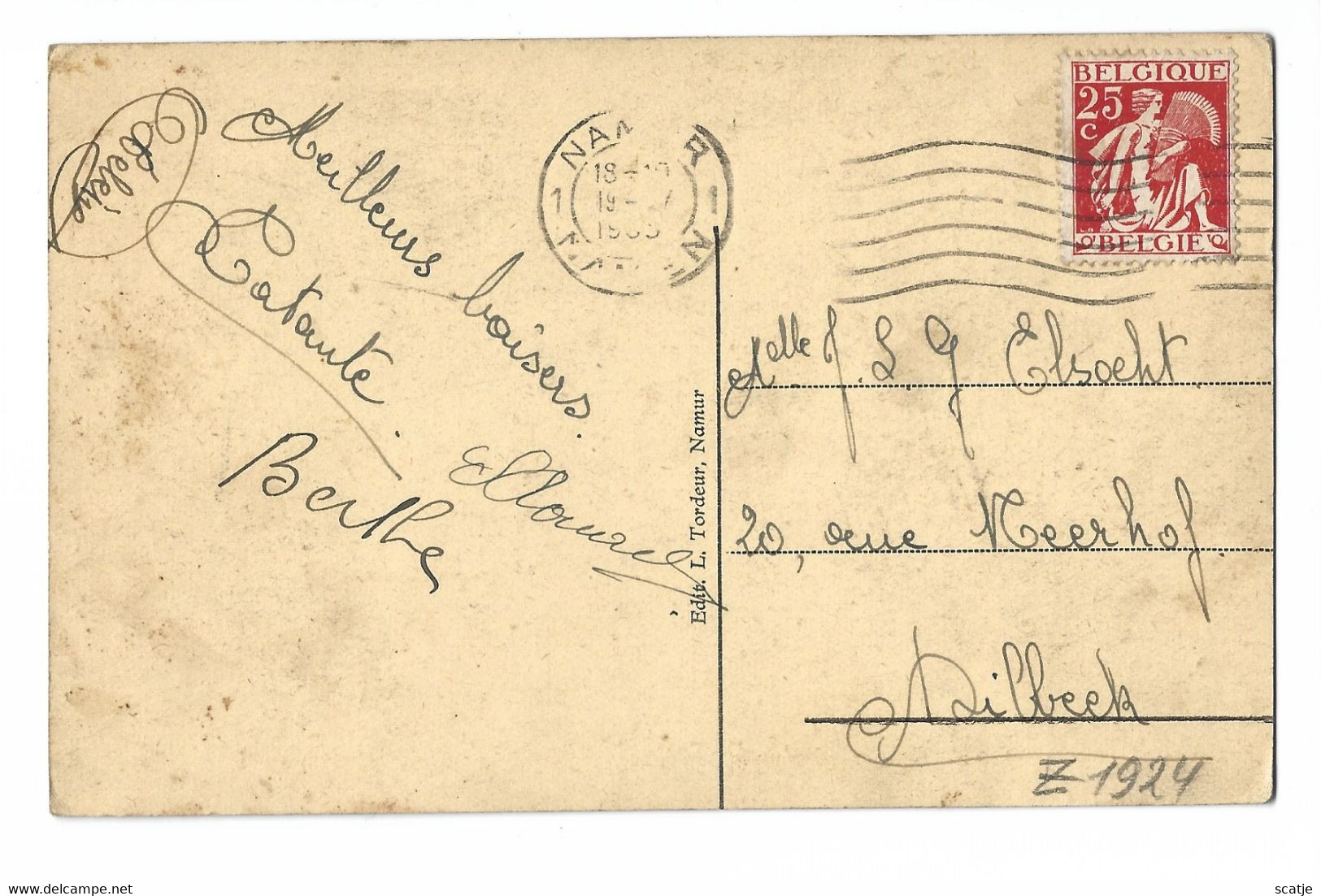 Buresse   -   Château De Buresse   -   Mooi Kaartje!   -   1935   Naar   Dilbeek - Hamois