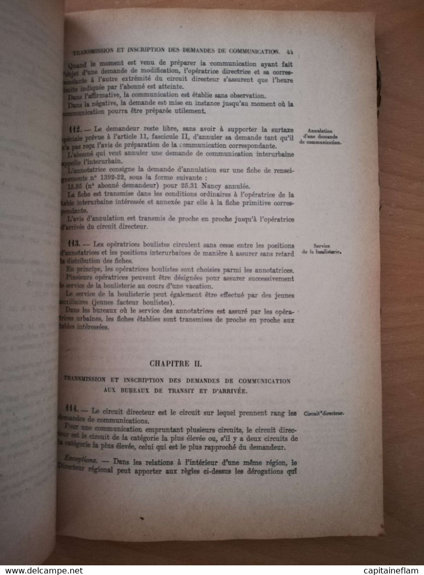 L80 - 1930 Instruction Sur Le Service Téléphonique -Fascicule III (établissement Des Communications Téléphoniques,PTT - Administraciones Postales