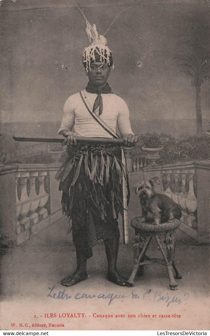 Nouvelle Calédonie - Iles Loyalty - Canaque Avec Son Chien Et Son Casse Tete - Carte Postale Ancienne - - New Caledonia