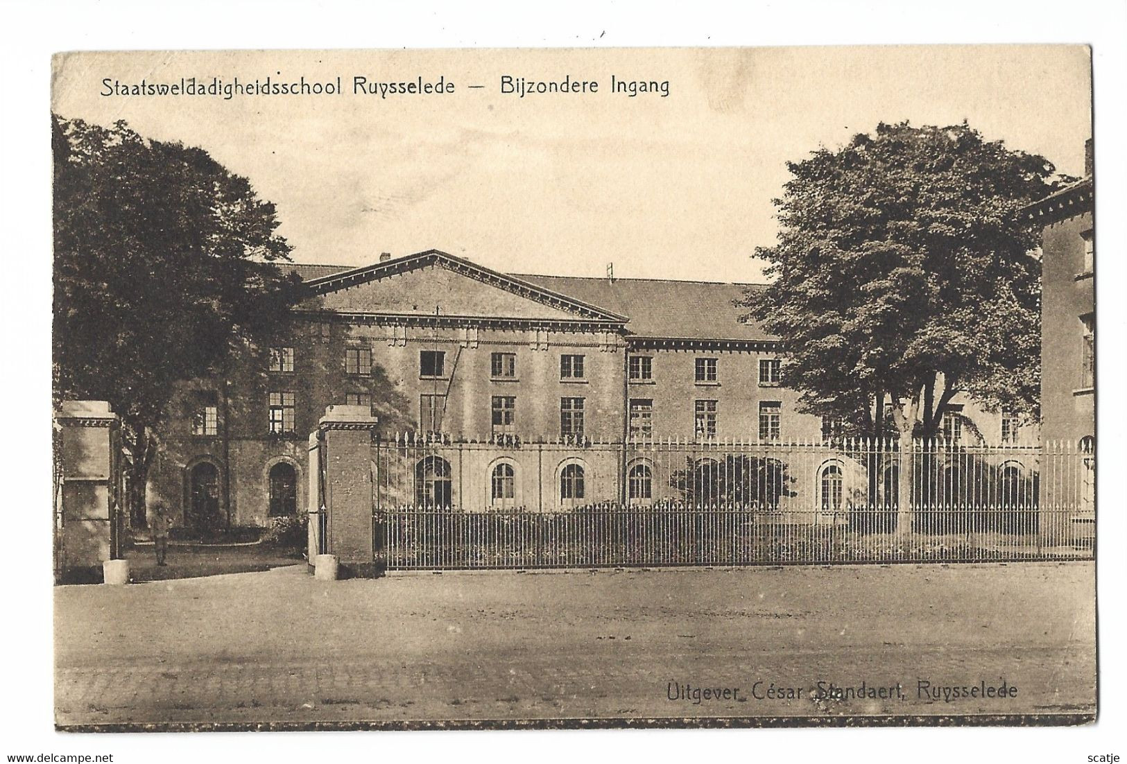 Ruysselede    Staatsweldadigheidsschool   -   Bijzondere Ingang.   -    1920   Beernem   Naar   Antwerpen - Ruiselede