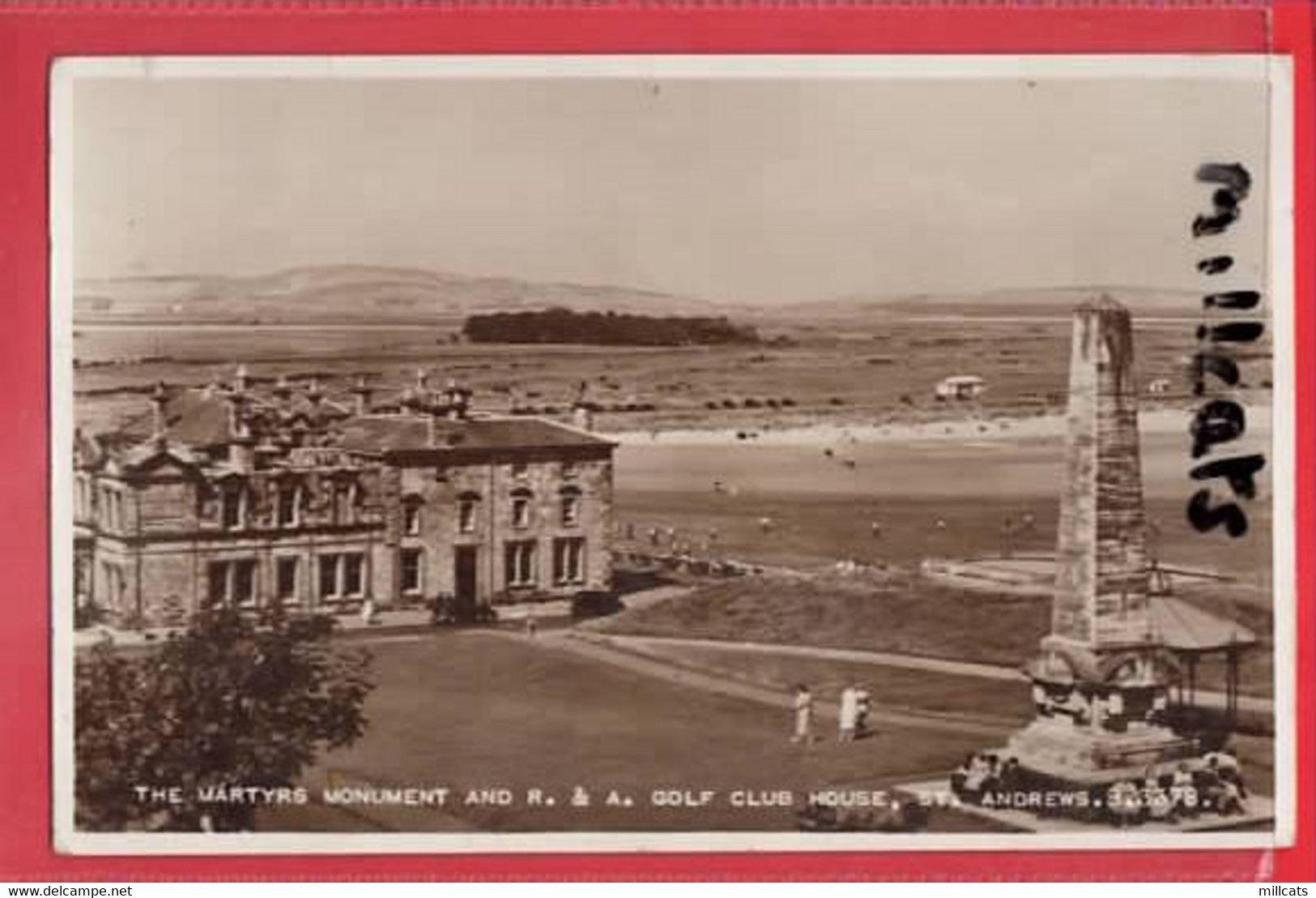 SCOTLAND FIFE ST ANDREWS  MARTYR'S MONUMENT     GOLF CLUB HOUSE RP Pu 1955 - Fife