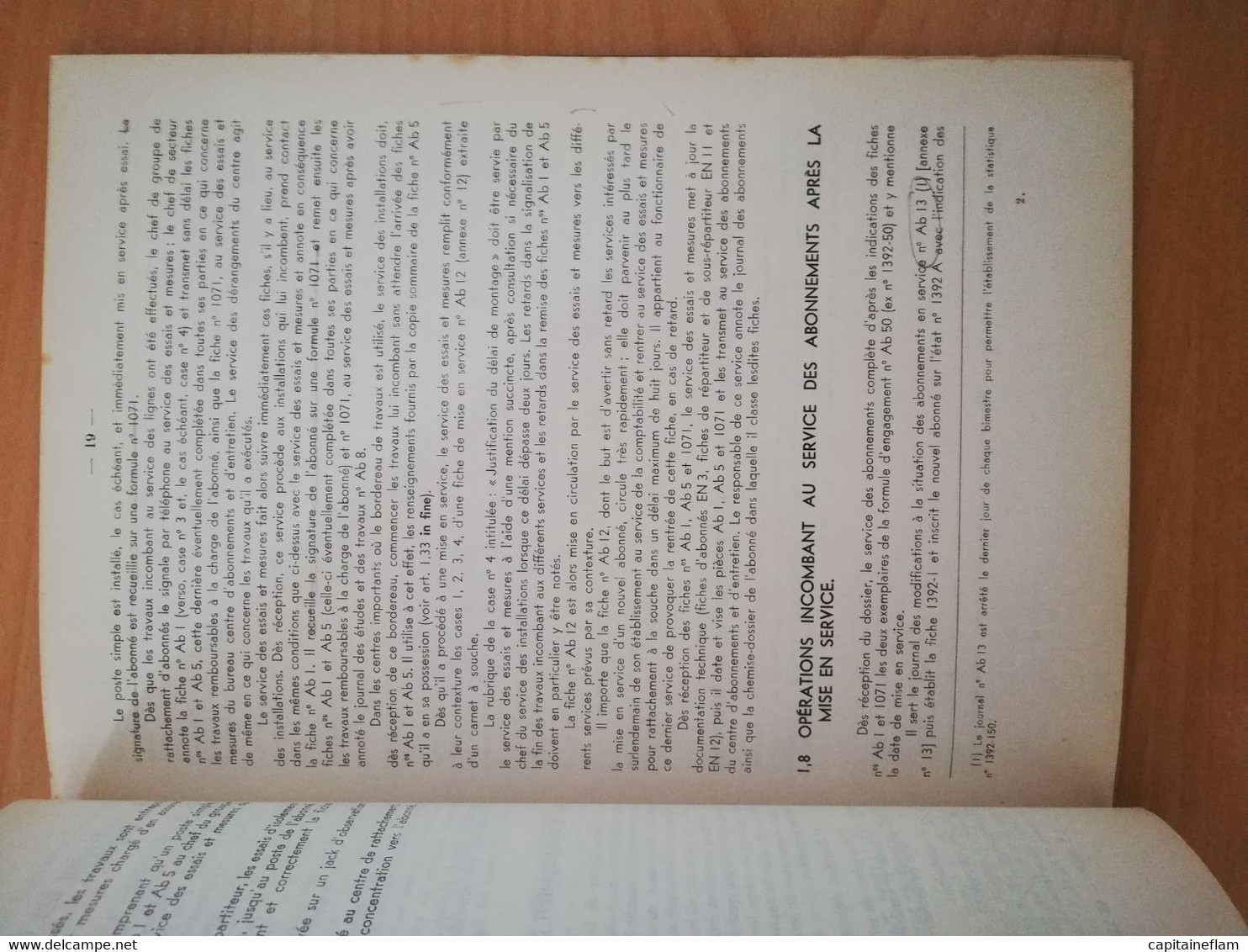 L154 - 1961 Instruction Générale Sur Le Service Des Télécommunications Fascicule TB7 Abonnements Téléphoniques PTT - Amministrazioni Postali