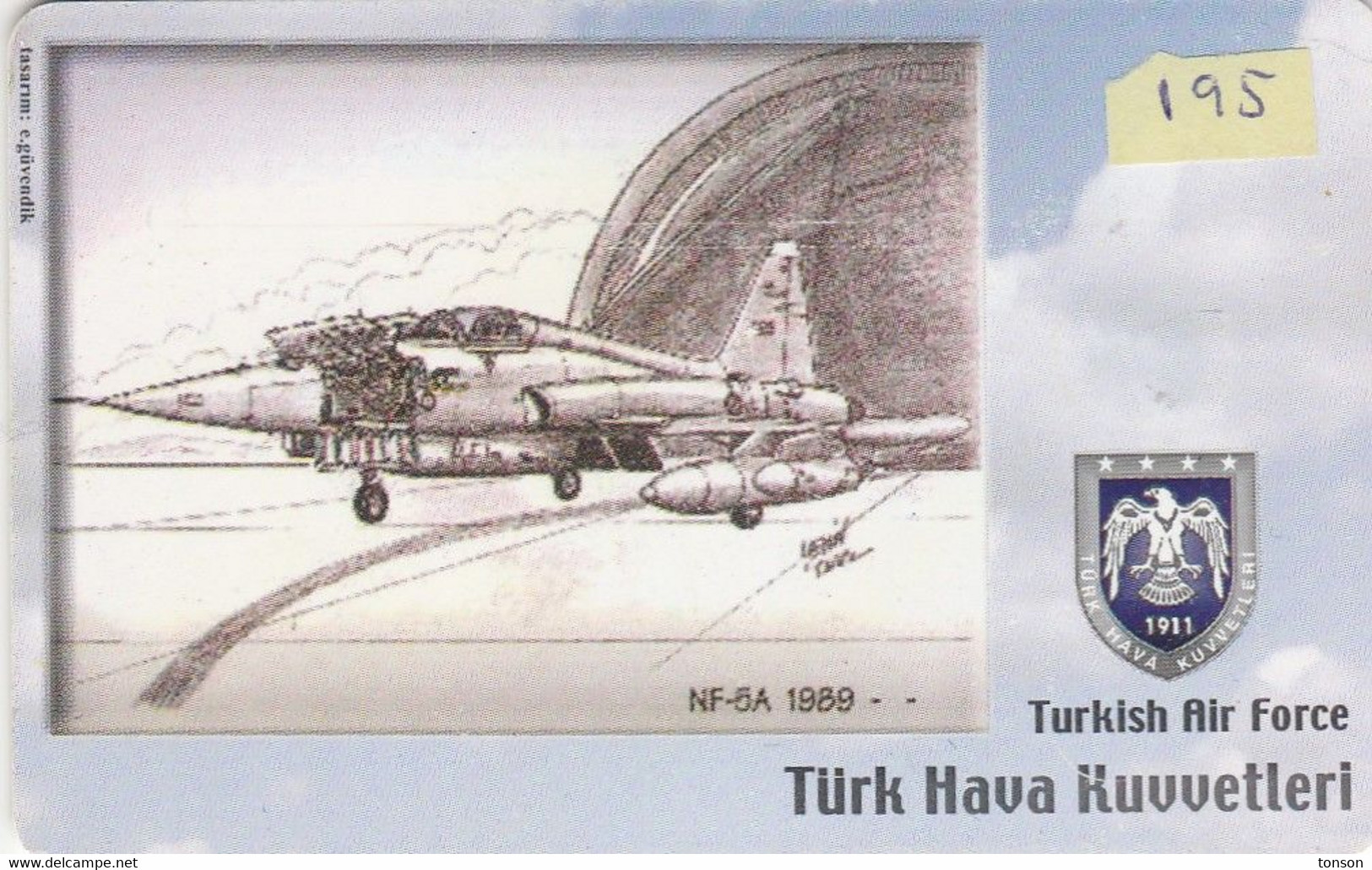 Turkey, TR-C-195, Turkish Air Force, NF-5A 1989-, Airplane, 2 Scans. - Türkei