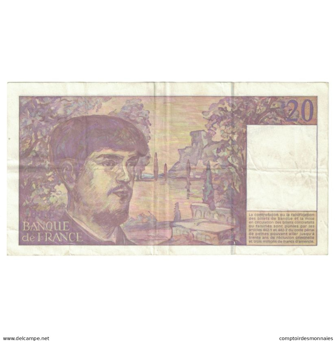 France, 20 Francs, Debussy, 1997, R.061, TTB+, Fayette:66 Ter.2, KM:151i - 20 F 1980-1997 ''Debussy''