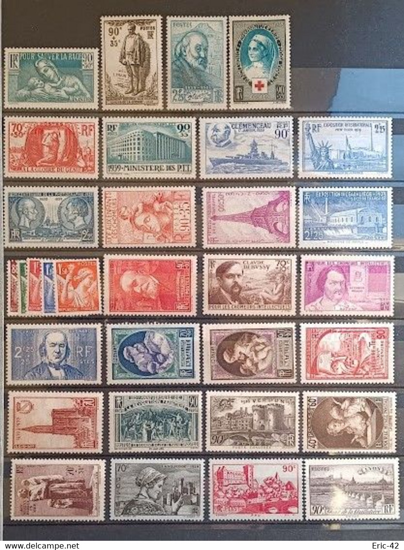 FRANCE - Année 1939 Complète Neuf* (32 Timbres) - ....-1939