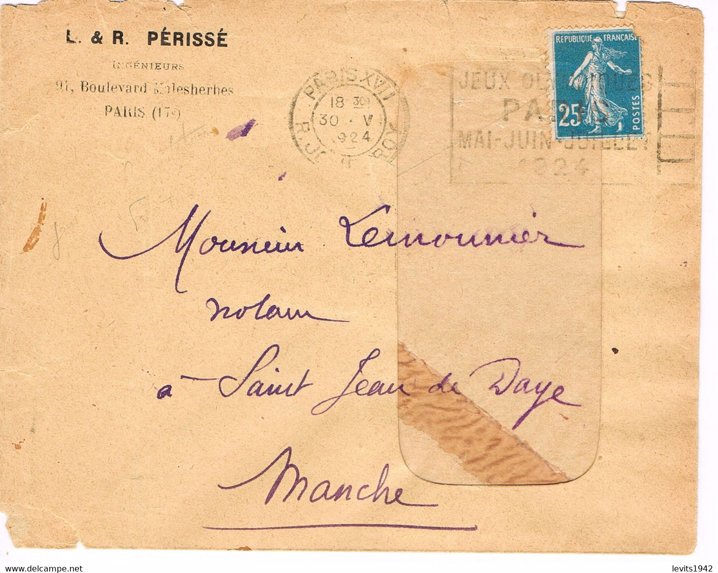 JEUX OLYMPIQUES 1924 -  MARQUE POSTALE - FOOTBALL -1/8 Eme DE  FINALE - JOUR DE COMPETITION - 30-05 - - Sommer 1924: Paris