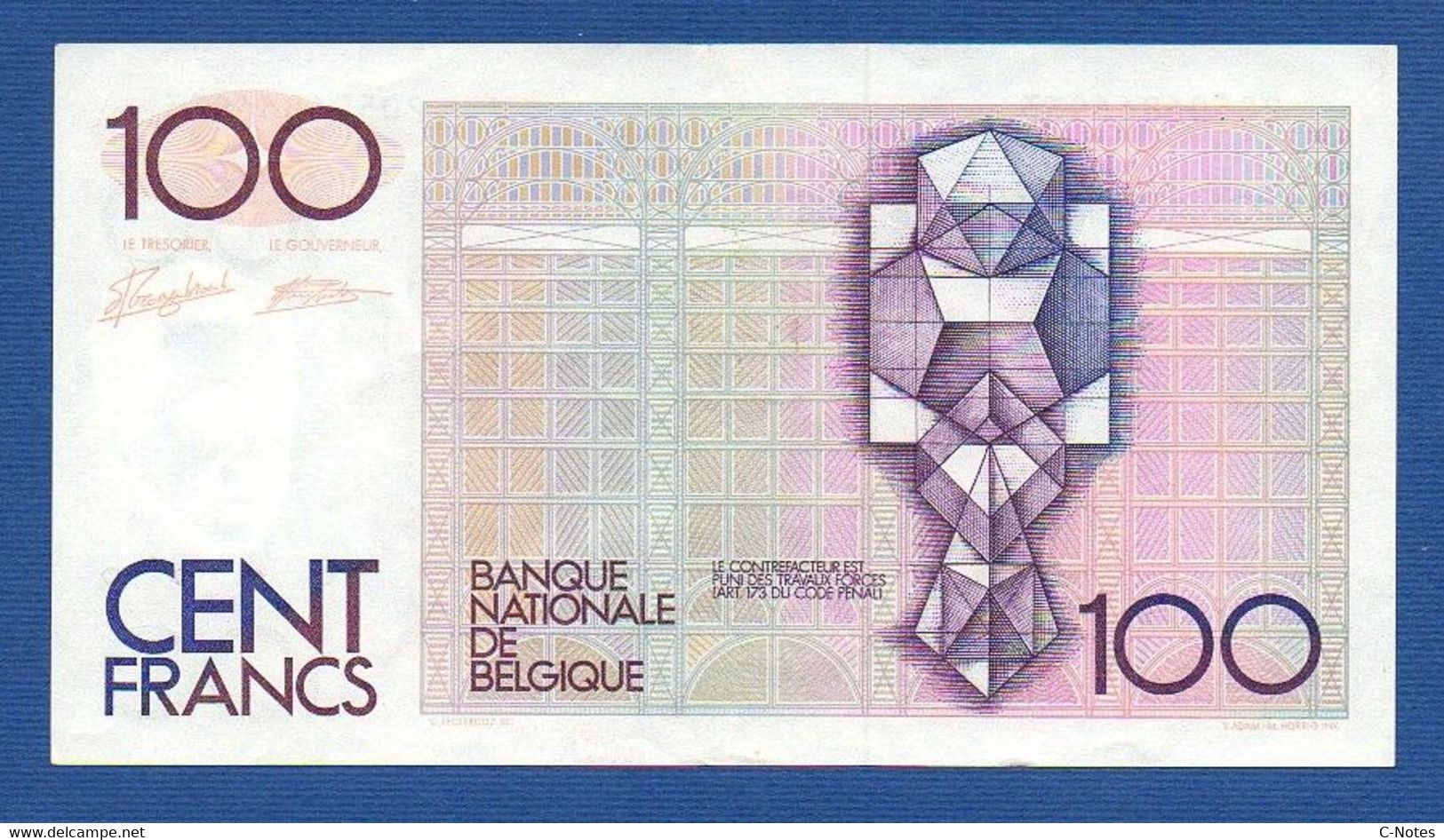 BELGIUM - P.142a(6) - 100 Francs 1982-1994 XF, Serie 20506866933 - 100 Francos