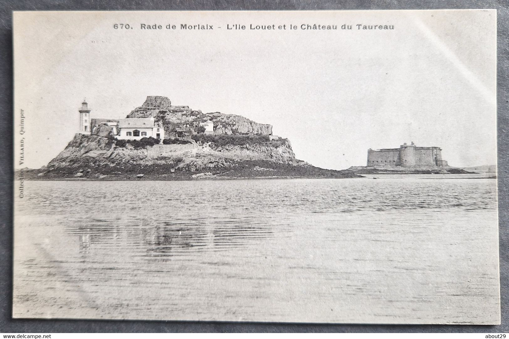 CPA 29 CARANTEC - Rade De Morlaix - L'Ile Louet Et Le Château Du Taureau - Edit. Villard 670 Précurseur -  Réf M 277 - Carantec