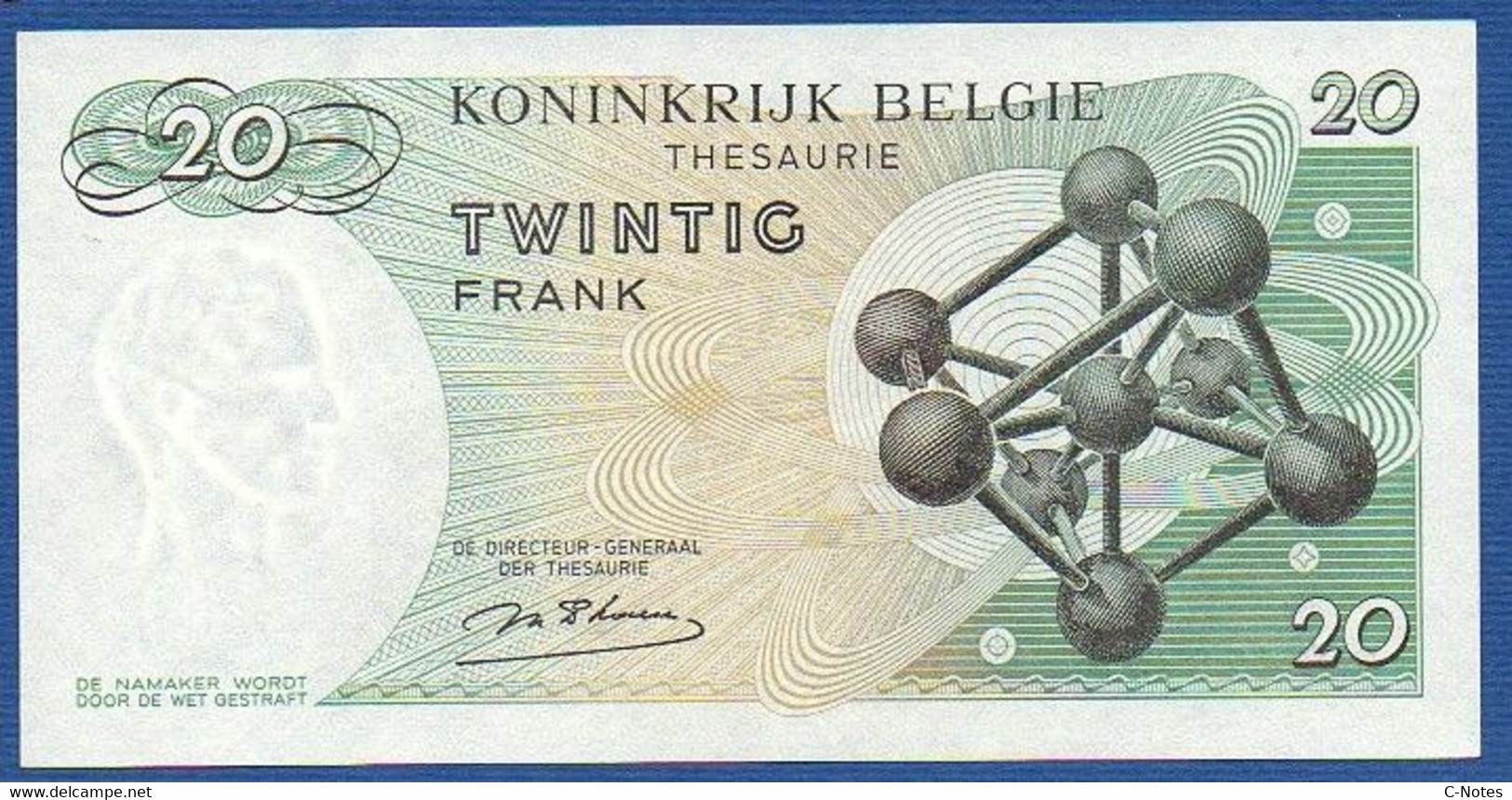 BELGIUM - P.138a(1) - 20 Francs 1964 XF/AU, Serie 3B 4288397 - Other & Unclassified