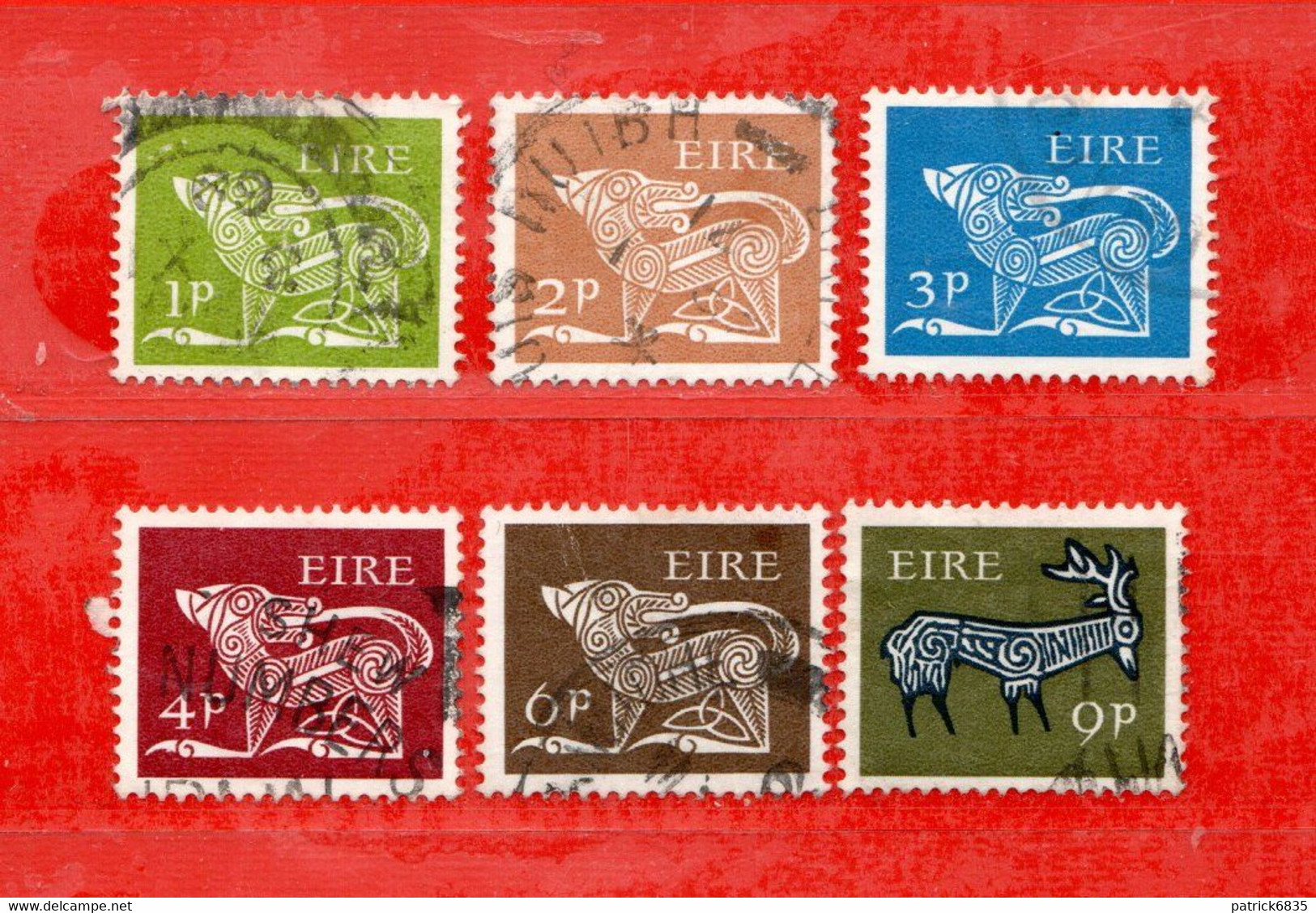 (Us6) Irlanda - Eire ° - 1968-69 - Animaux Stylisés. Yv. 212-213-214-215-217-220. Oblitérer. - Usati