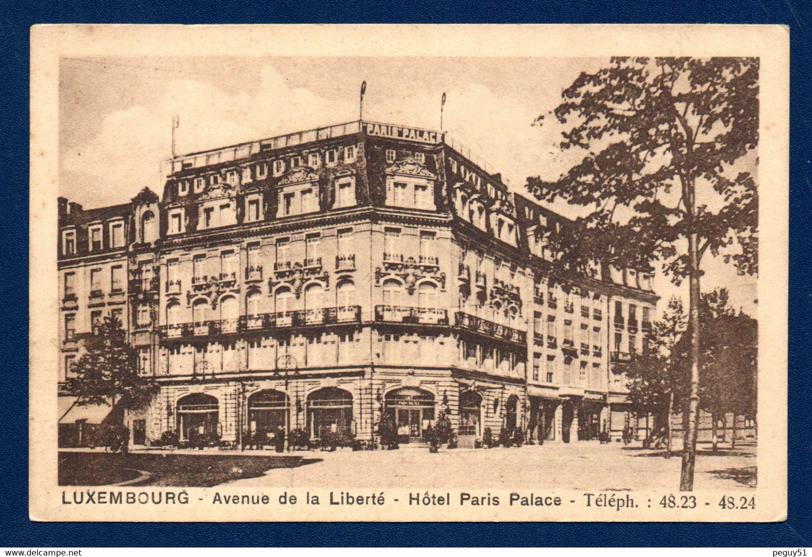 Luxembourg.  Avenue De La Liberté.  Hôtel Paris-Palace (Propr. Pierre Braun-Petit) - Luxemburg - Stad