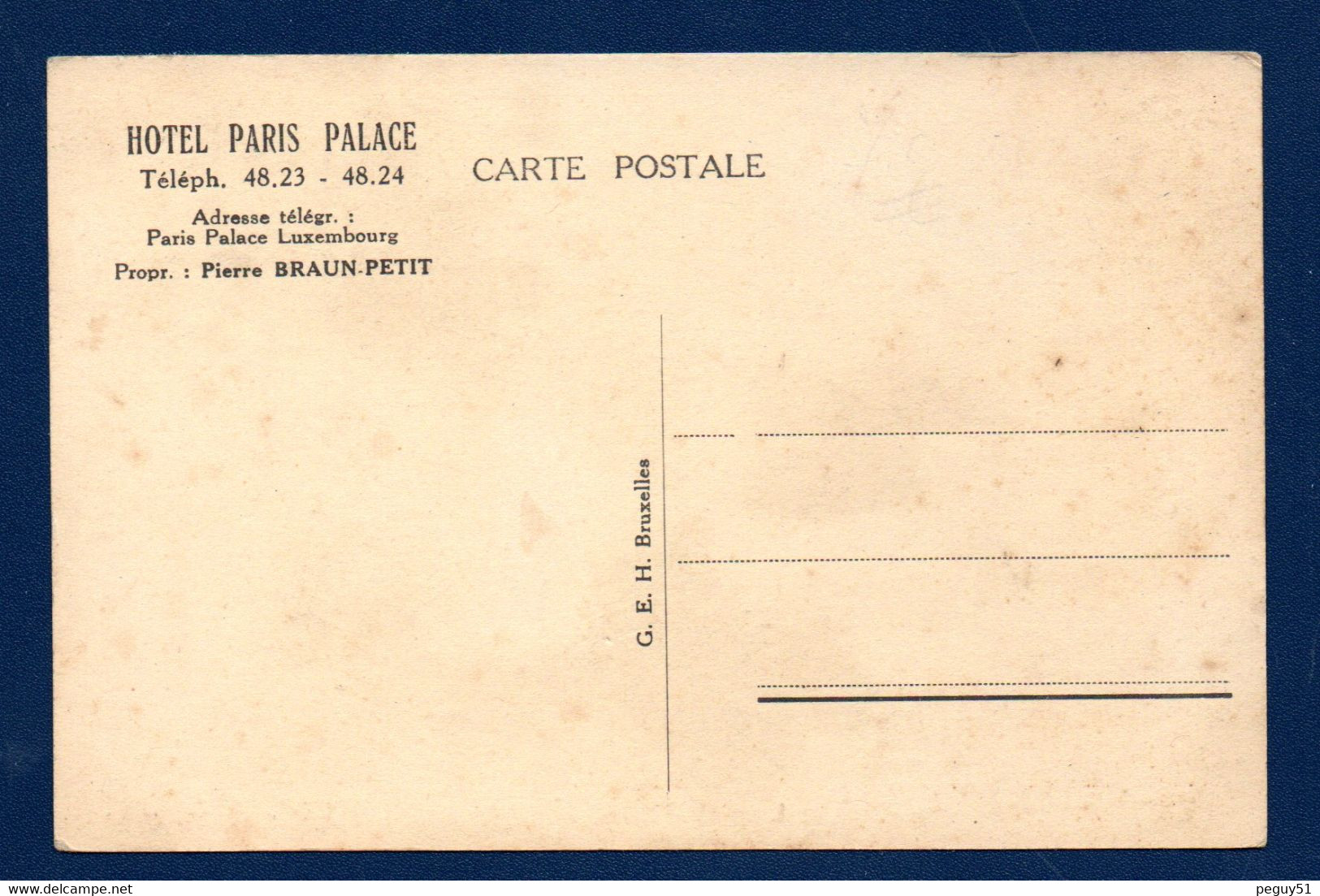 Luxembourg.  Avenue De La Liberté.  Hôtel Paris-Palace (Propr. Pierre Braun-Petit) - Luxemburg - Stad