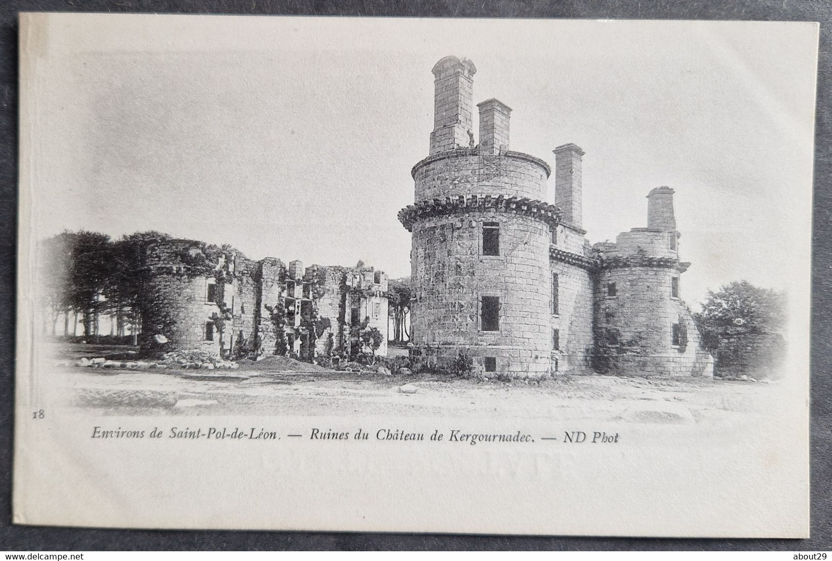CPA 29 CLEDER - Ruines Du Château De Kergournadec - Environs De Saint Pol De Léon - Edit ND 18 Précurseur -  Réf M 282 - Cléder