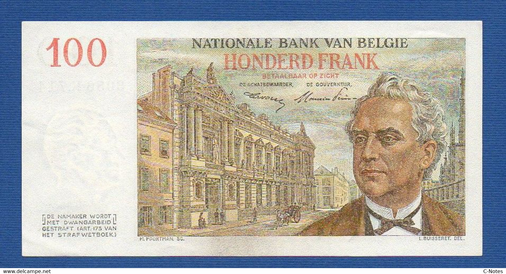 BELGIUM - P.129a - 100 Francs 15.01.1953 AUNC, Serie 3086.R.714 - 100 Francos