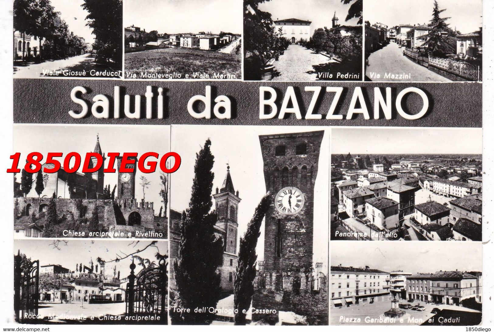 SALUTI DA BAZZANO - MULTIVEDUTE F/GRANDE  VIAGGIATA 1962  ANIMAZIONE - Imola