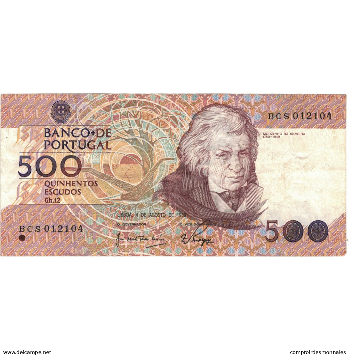 Billet, Portugal, 500 Escudos, 1988, 1988-08-04, KM:180b, TTB - Portugal