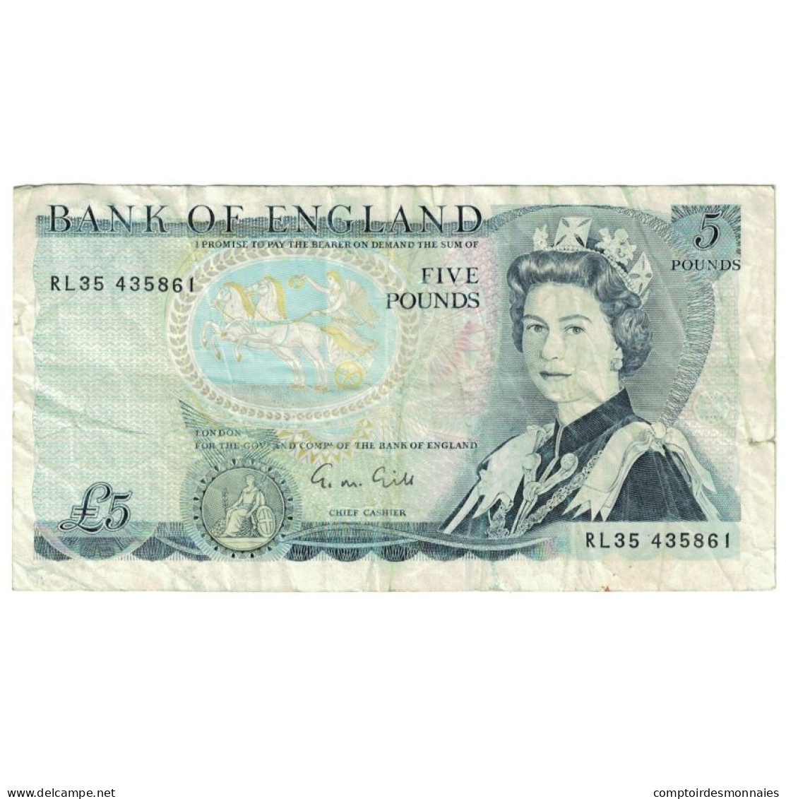 Billet, Grande-Bretagne, 5 Pounds, 1971-1982, 1988-1991, KM:378f, TB - 5 Pounds