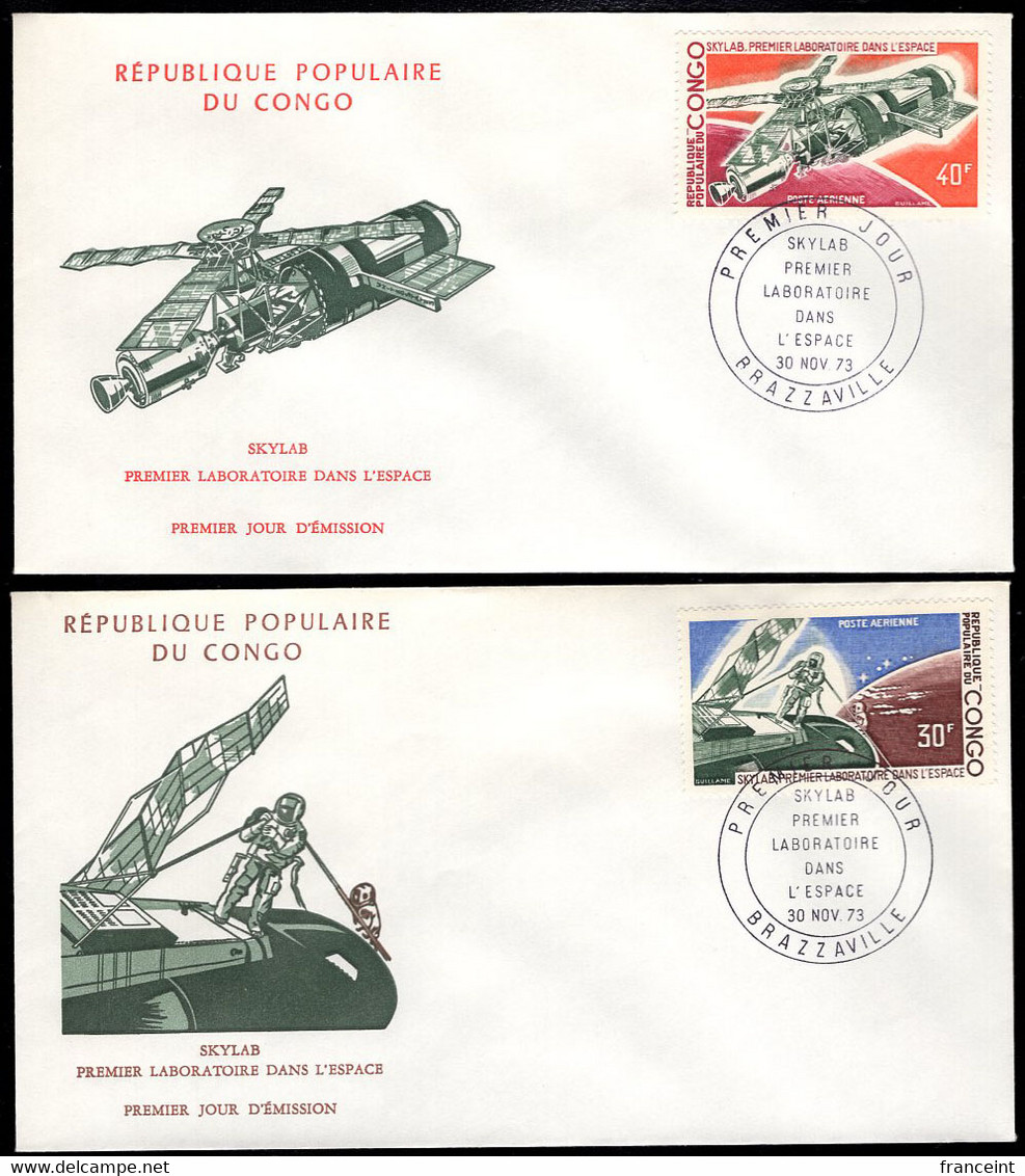 CONGO(1973) Skylab. Set Of Two Unaddressed FDCs Commemorating The First Orbiting Laboratory. Scott Nos C175-6 - FDC