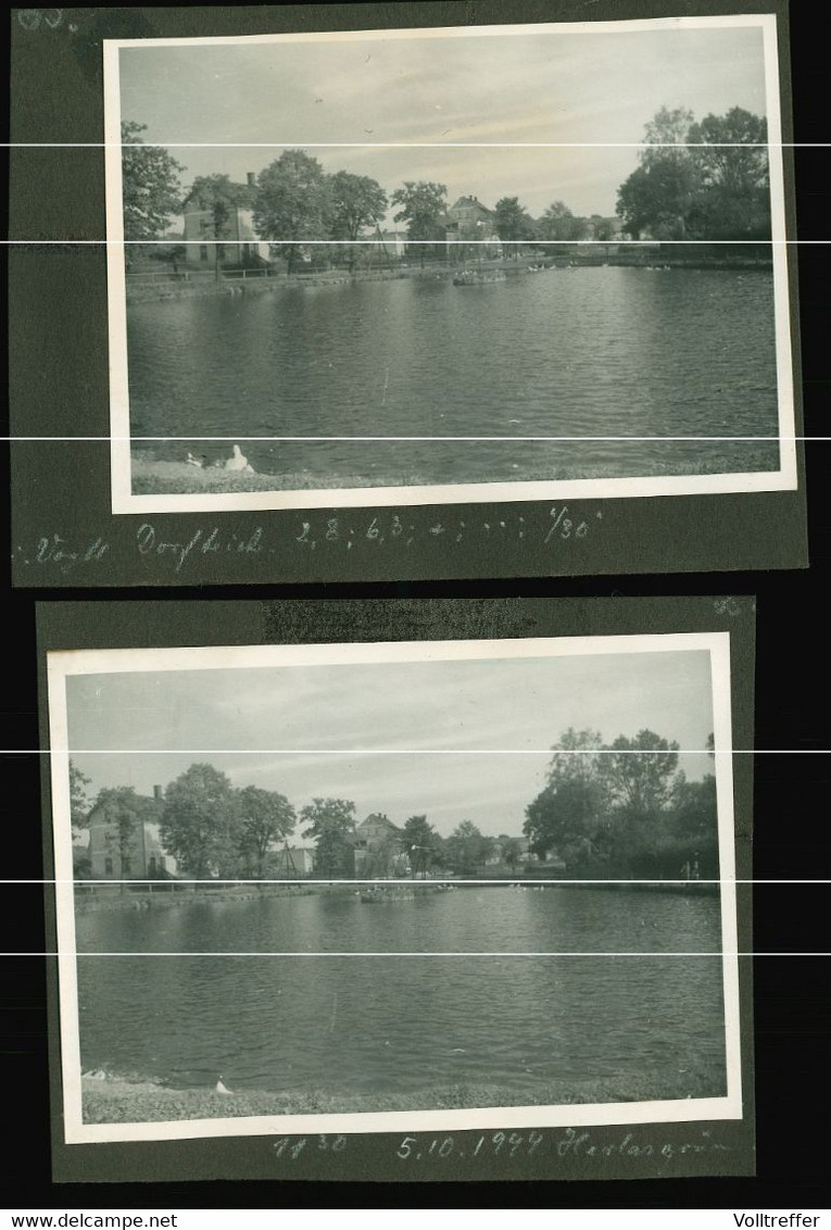 2x Orig. Foto 1944 Herlasgrün In Sachsen Gemeinde Pöhl Im Vogtland Ortspartie, Dorfteich - Poehl