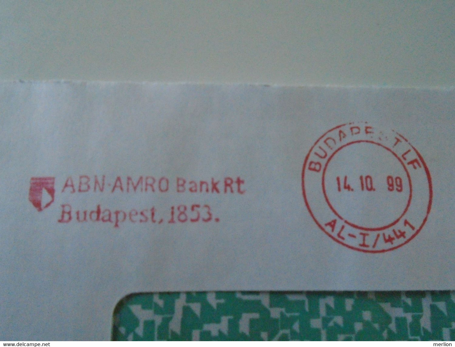 AD00012.115  Hungary Cover  -EMA Red Meter Freistempel-  Ca 1999   ABN AMRO  Bank - Automatenmarken [ATM]