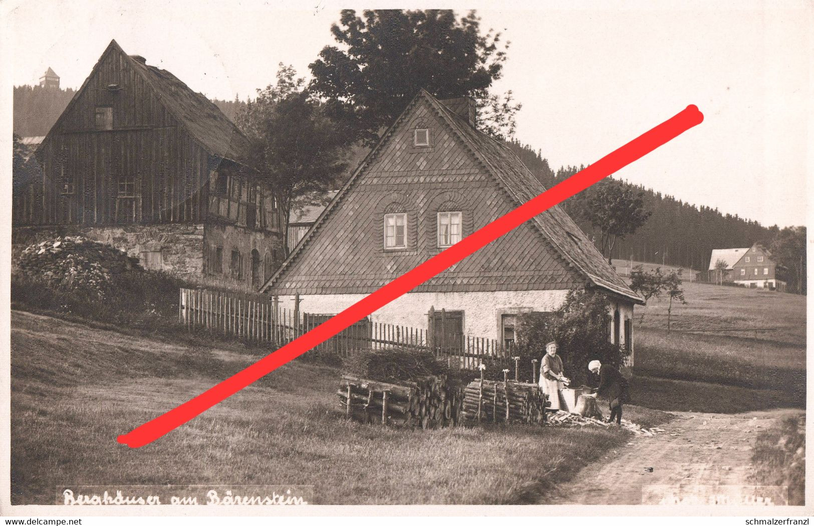 Foto AK Bärenstein Berghäuser A Weipert Vejprty Kühberg Cranzahl Neudorf Oberwiesenthal Annaberg Buchholz Erzgebirge - Baerenstein