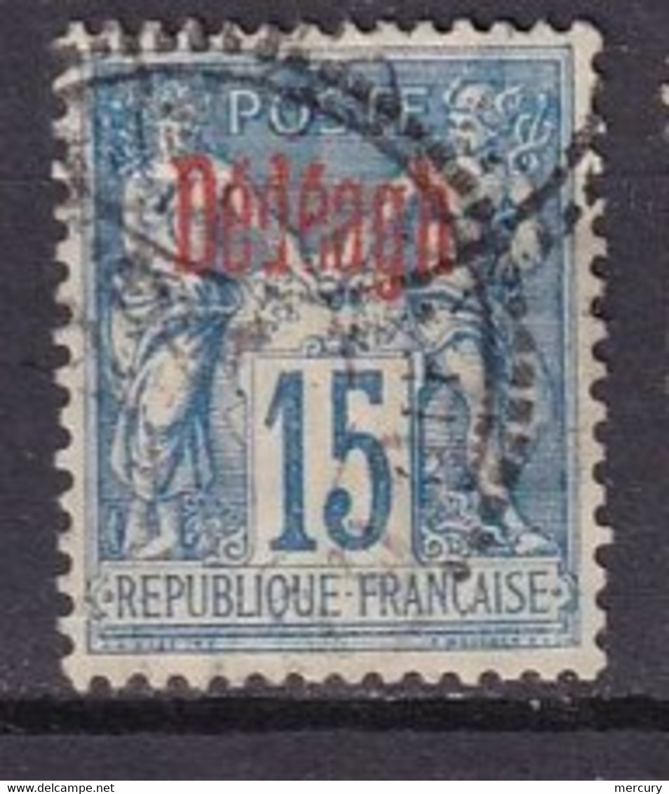 DEDEAGH - 15 C. Bleu Surcharge Rouge Oblitéré - Used Stamps