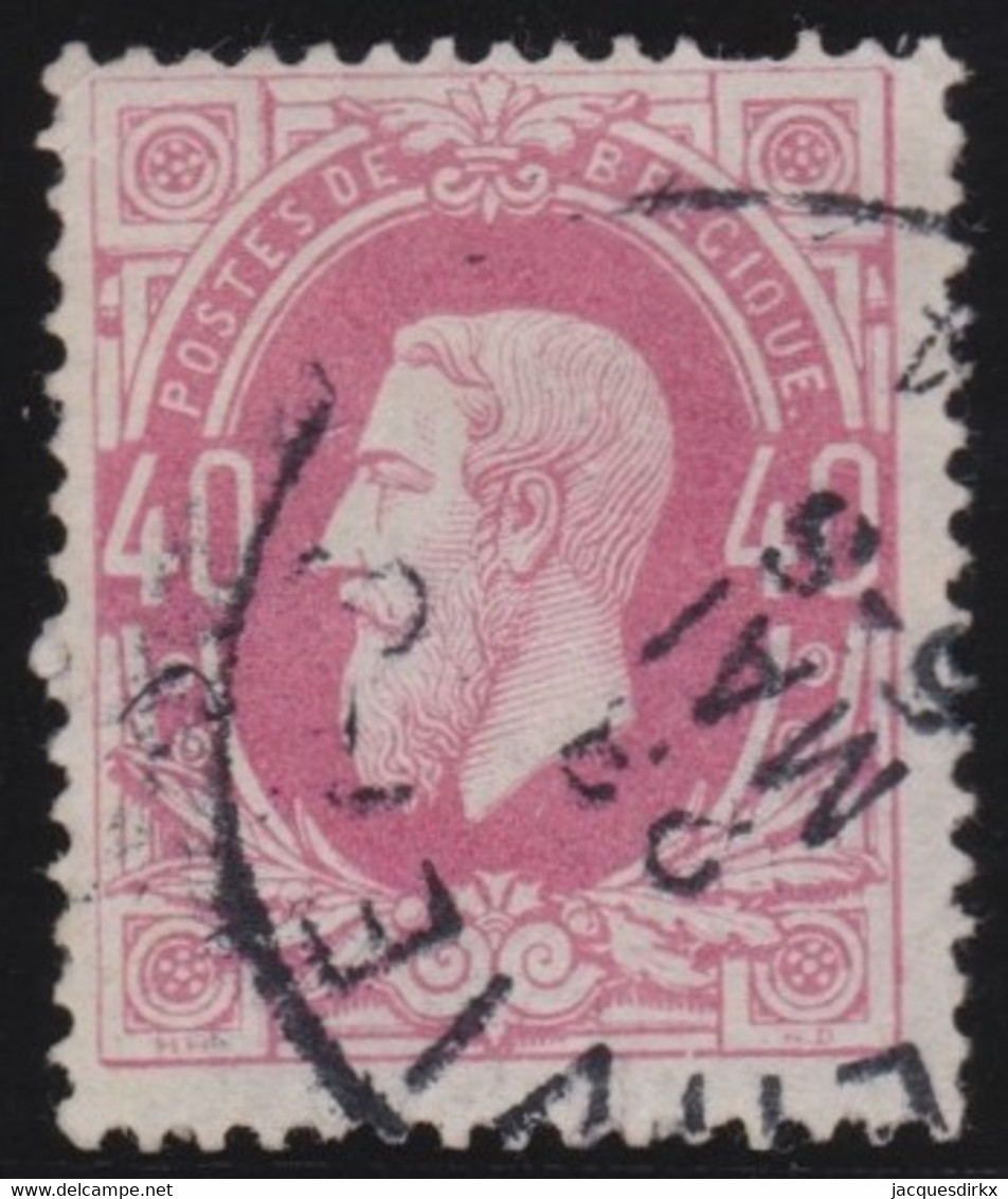 Belgie   .   OBP     .   34      .    O     .    Gebruikt   .   /   .   Oblitéré - 1869-1883 Leopold II.